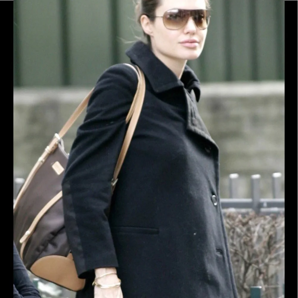 Storksak “Gigi” bag in chocolate with leather straps in cream